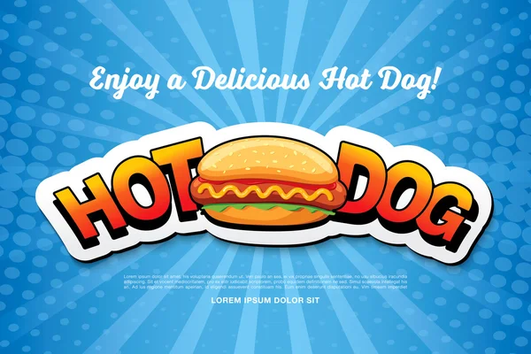 Hot Dog heerlijk eten. — Stockvector