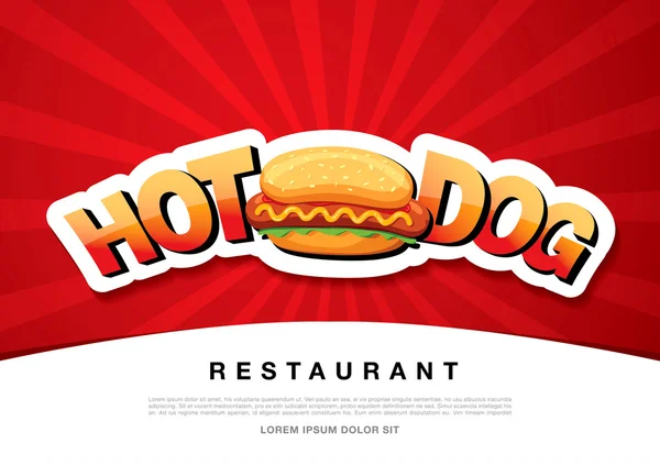 Hot Dog ízletes ételek. — Stock Vector