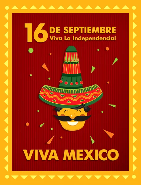 16 de septiembre. Viva México ! — Vector de stock