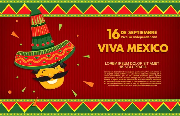 16 de septiembre. Viva México ! — Archivo Imágenes Vectoriales