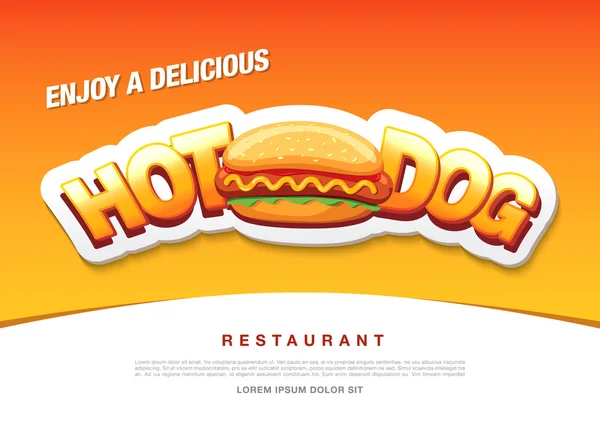 Hot Dog deliciosa comida . — Vector de stock