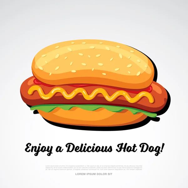 Hot Dog delicious food. — Stock Vector