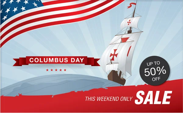 Dag van Columbus banner — Stockvector