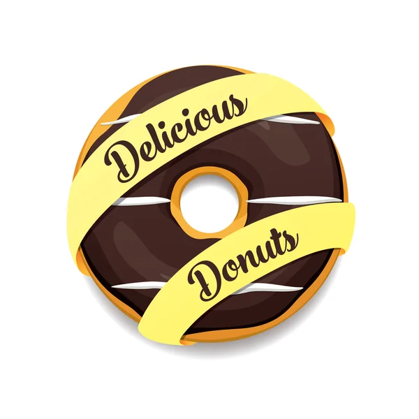 Delicioso banner de rosquilla — Vector de stock