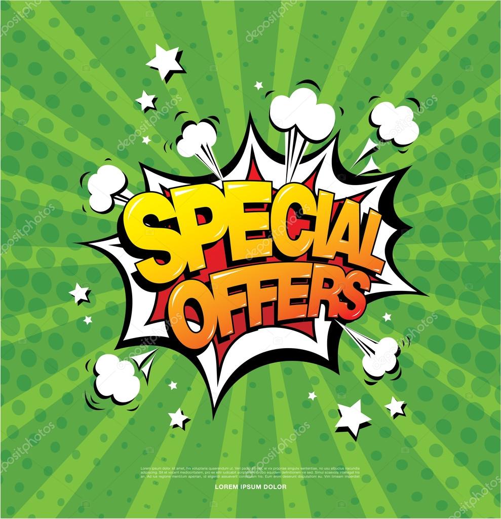 Comics style banner, sale concept