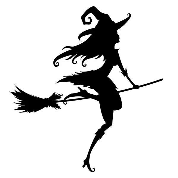 Halloween witch silhouette — Stock Vector