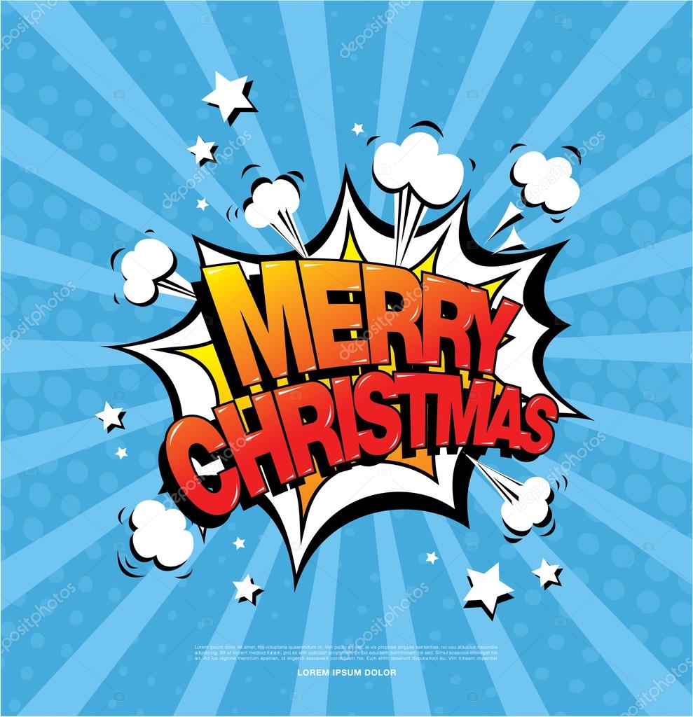 Winter holidays comics style banner