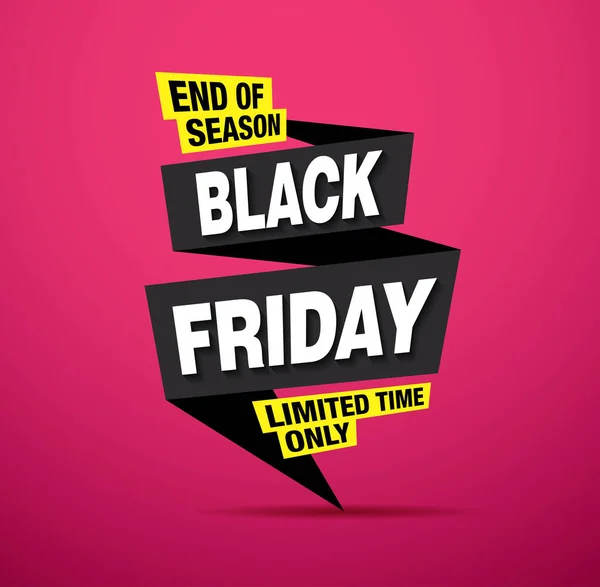 Viernes Negro Venta Colorido Banner Concepto Compras Vector Ilustración — Vector de stock