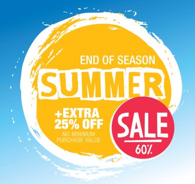 yaz indirimi sancak vektör illüstrasyonu