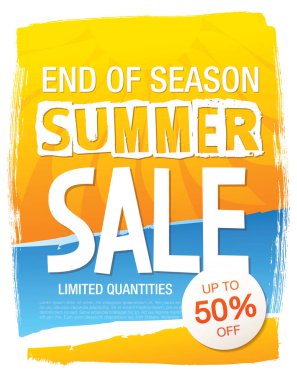 yaz indirimi sancak vektör illüstrasyonu