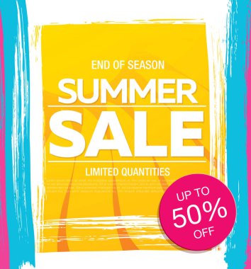 yaz indirimi sancak vektör illüstrasyonu