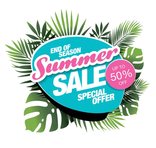 Summer Sale Letletlettering Vector Illustration Conception — 스톡 벡터