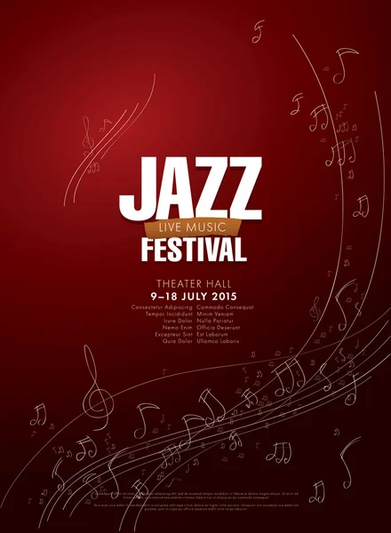 Festival de jazz - música en vivo — Vector de stock