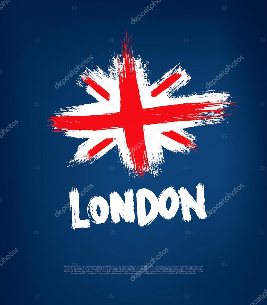 British flag on blue background