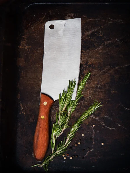 Kitchen axe on grunge background — Stock Photo, Image