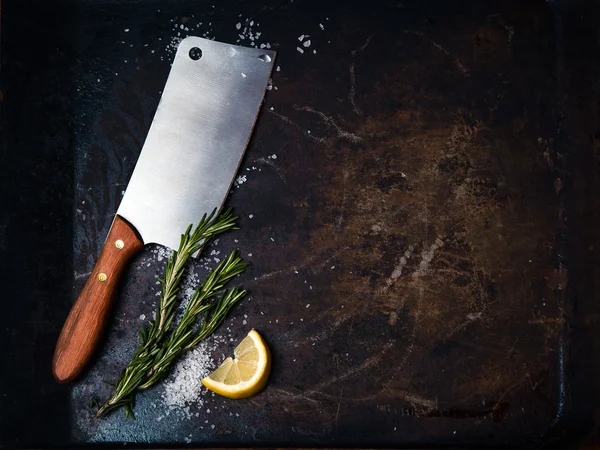 Kitchen axe on grunge background — Stock Photo, Image