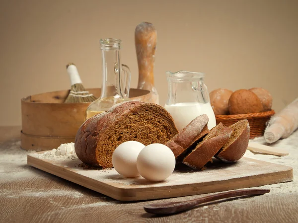 Fresh bread. Still life. Baking — Stock Photo, Image