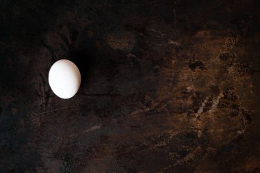 Koyu arka plan üzerinde yumurta. Metal arka plan üzerinde yumurta