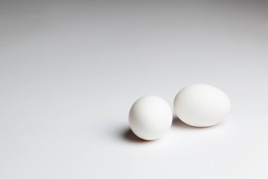 Beyaz arkaplanda yumurtalar