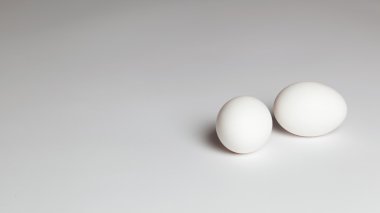Beyaz arkaplanda yumurtalar