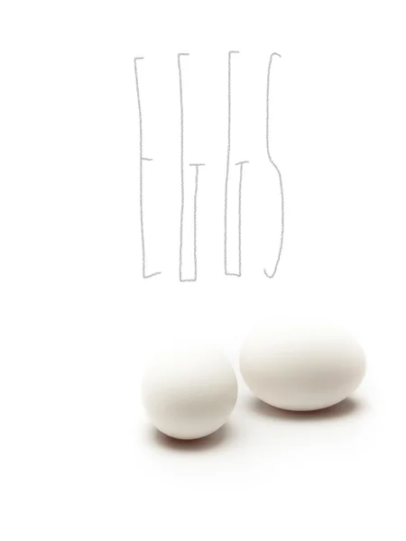 Telur putih diisolasi pada latar belakang putih — Stok Foto
