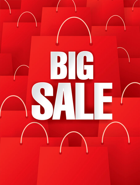 Большая распродажа. красные пакеты
