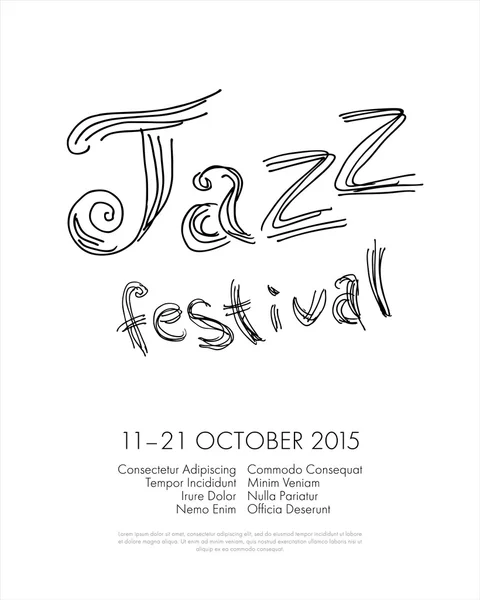 Festival de jazz - música ao vivo — Vetor de Stock