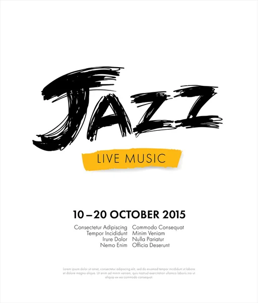 Jazz festival - musica dal vivo — Vettoriale Stock