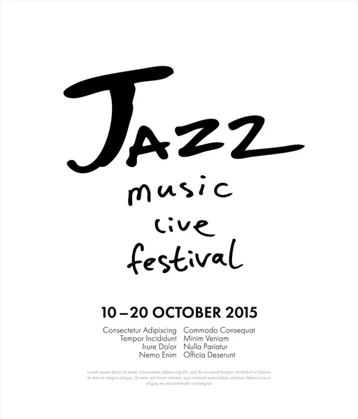 Festival de jazz - música en vivo — Vector de stock