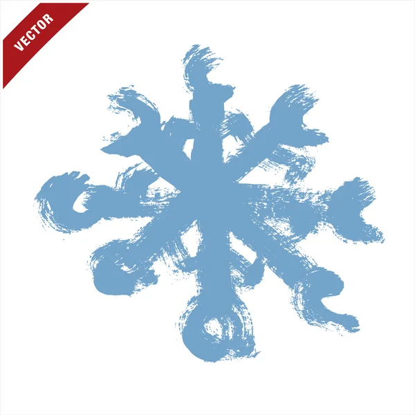 Christmas grunge snowflake — Stock Vector