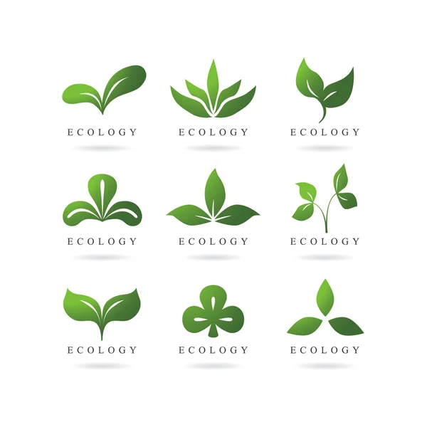 Loghi ecologici verdi — Vettoriale Stock