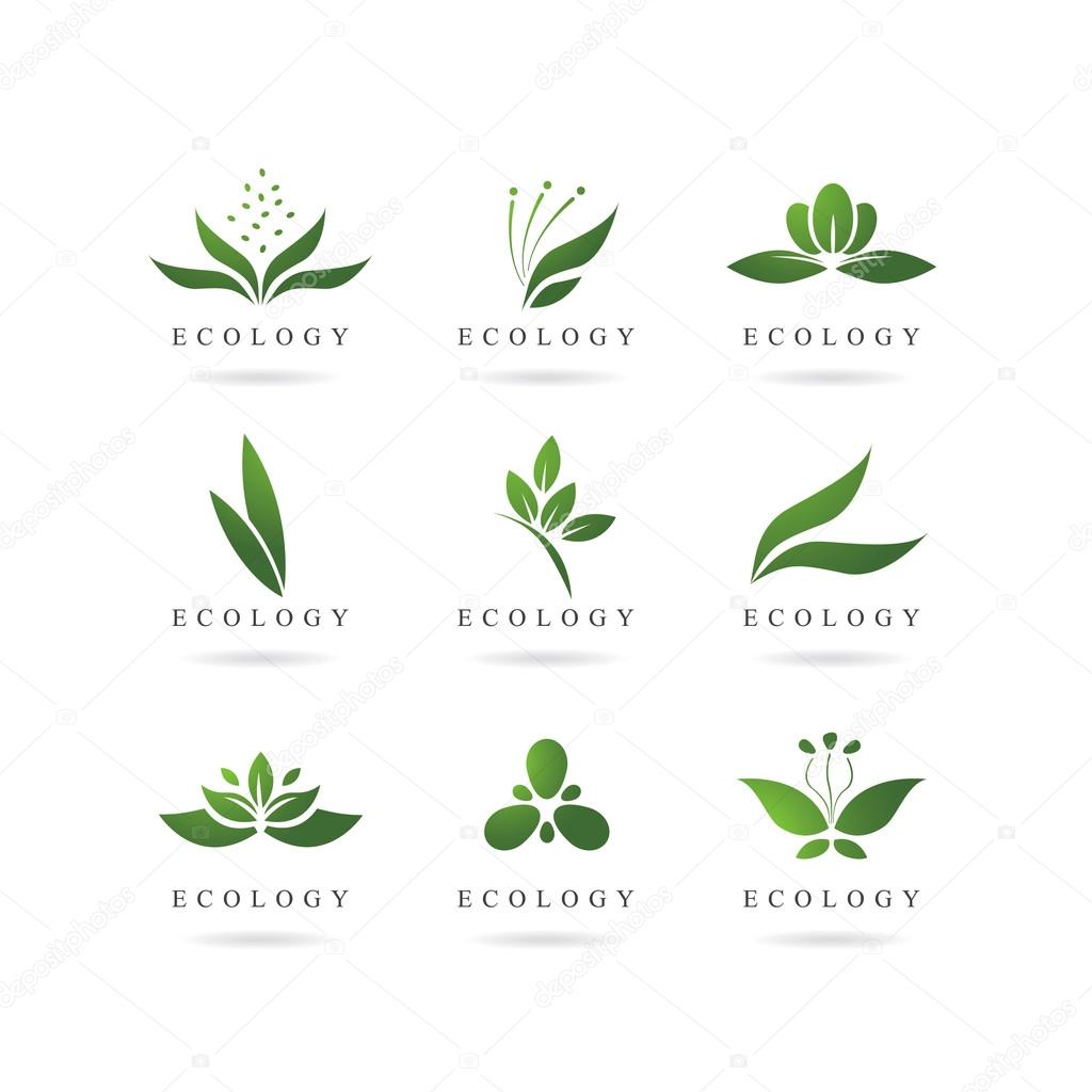 Vector isolated green logos design