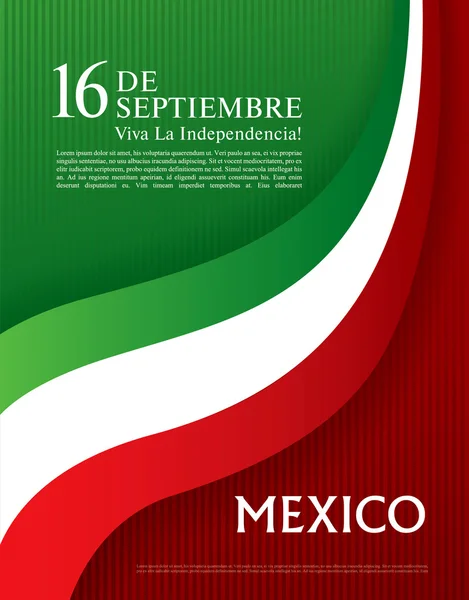 Viva o México! 16 de Setembro. Feliz Dia da Independência ! — Vetor de Stock