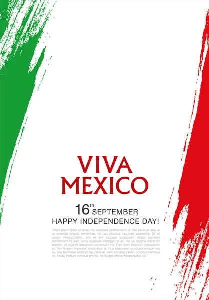 Viva Mexico! Tanggal 16 September. Selamat Hari Kemerdekaan. ! - Stok Vektor