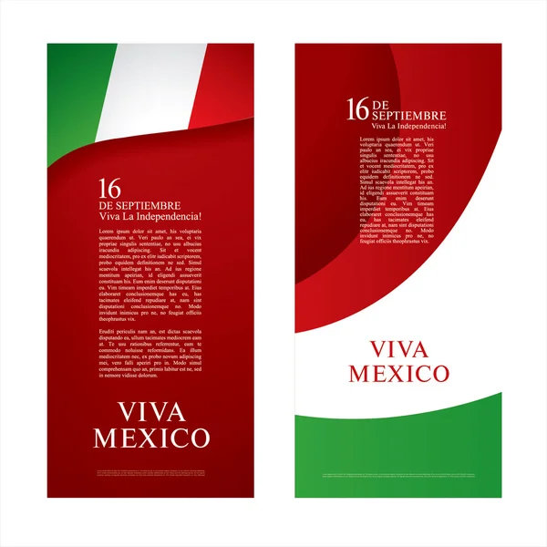 Viva Mexico! Tanggal 16 September. Selamat Hari Kemerdekaan. ! - Stok Vektor