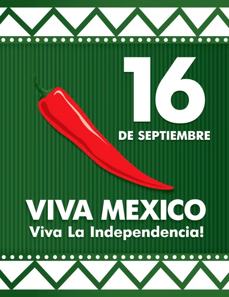 Tanggal 16 September. Selamat Hari Kemerdekaan! Viva Mexico ! - Stok Vektor