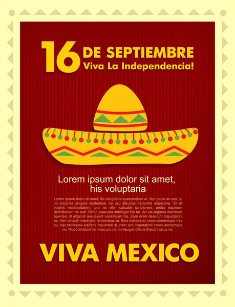 16. September. glücklicher Unabhängigkeitstag! Viva Mexico! — Stockvektor