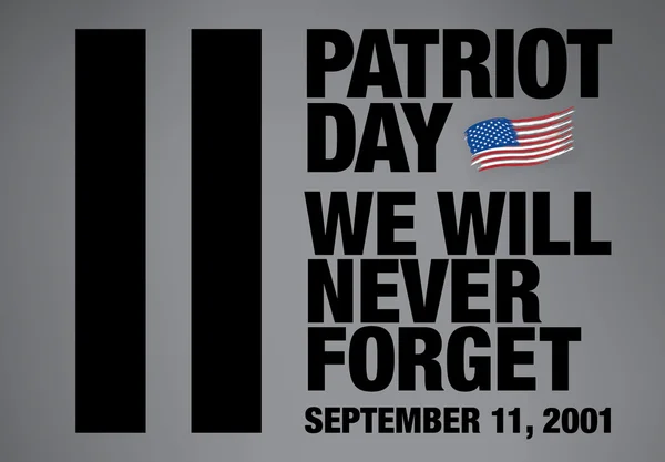 Patriot Day. September 11. We will never forget — Stock Vector