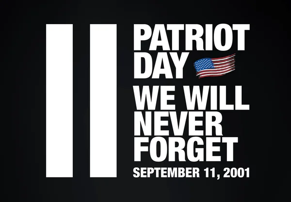 Día del Patriota. 11 de septiembre. Nunca olvidaremos — Vector de stock