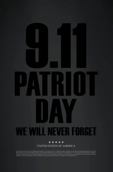 Día del Patriota. 11 de septiembre. Nunca olvidaremos — Archivo Imágenes Vectoriales