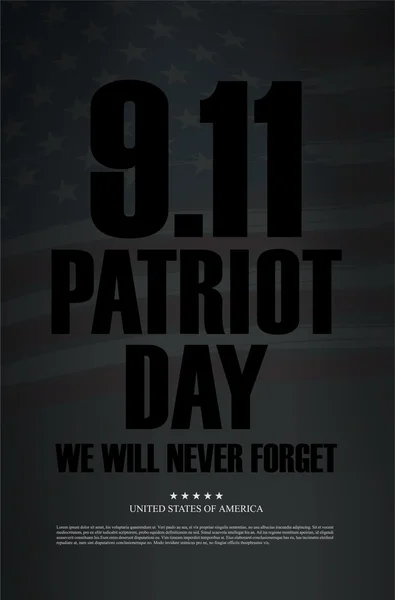День патриота. 11 сентября. Мы никогда не забудем — стоковый вектор