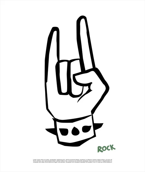 Rock n roll tanda tangan - Stok Vektor