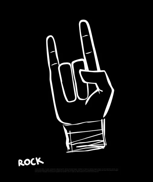 Rock n roll sinal de mão — Vetor de Stock