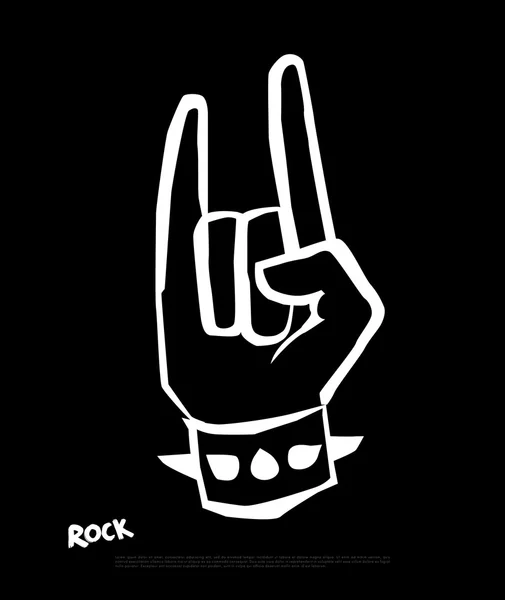 Rock n roll signo de mano — Vector de stock