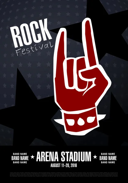 Festival de rock. Cartel — Vector de stock