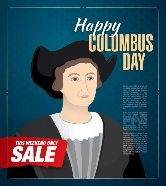 Buon Columbus Day. Vendita — Vettoriale Stock
