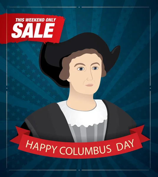 Happy Columbus Day. Sale — Stock Vector