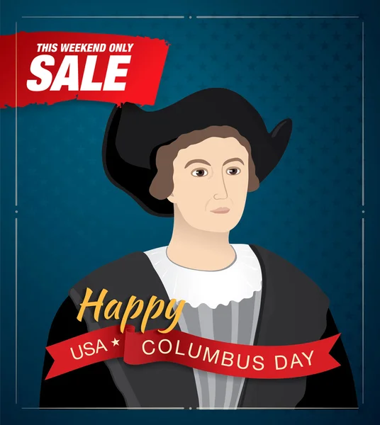 Buon Columbus Day. Vendita — Vettoriale Stock