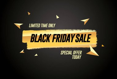 Kara Cuma indirimli altın pankart tasarımı