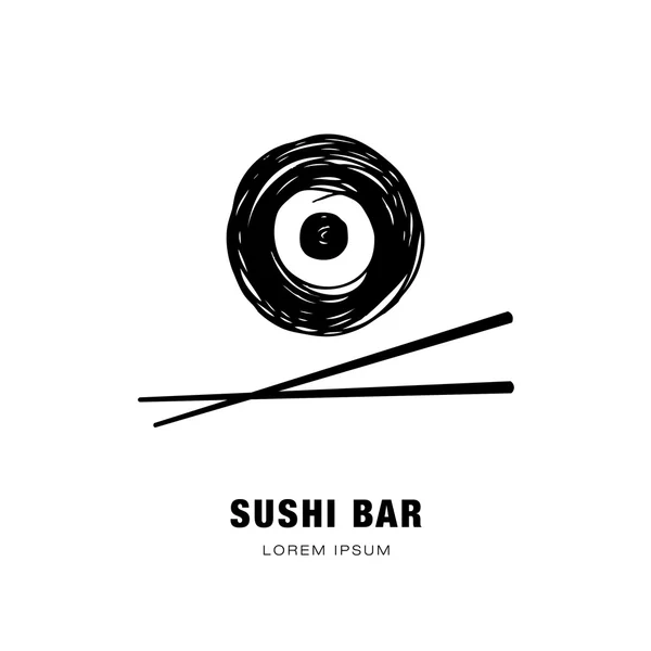 Logo de la barra de sushi — Vector de stock